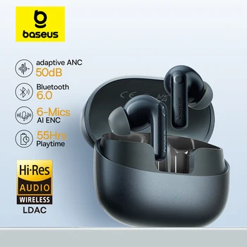 Baseus EP10 Pro ANC Ohrhörer, kabellose Bluetooth 6.0-Kopfhörer, 50 dB, Echtzeit-Adaptive-Kopfhörer, 6