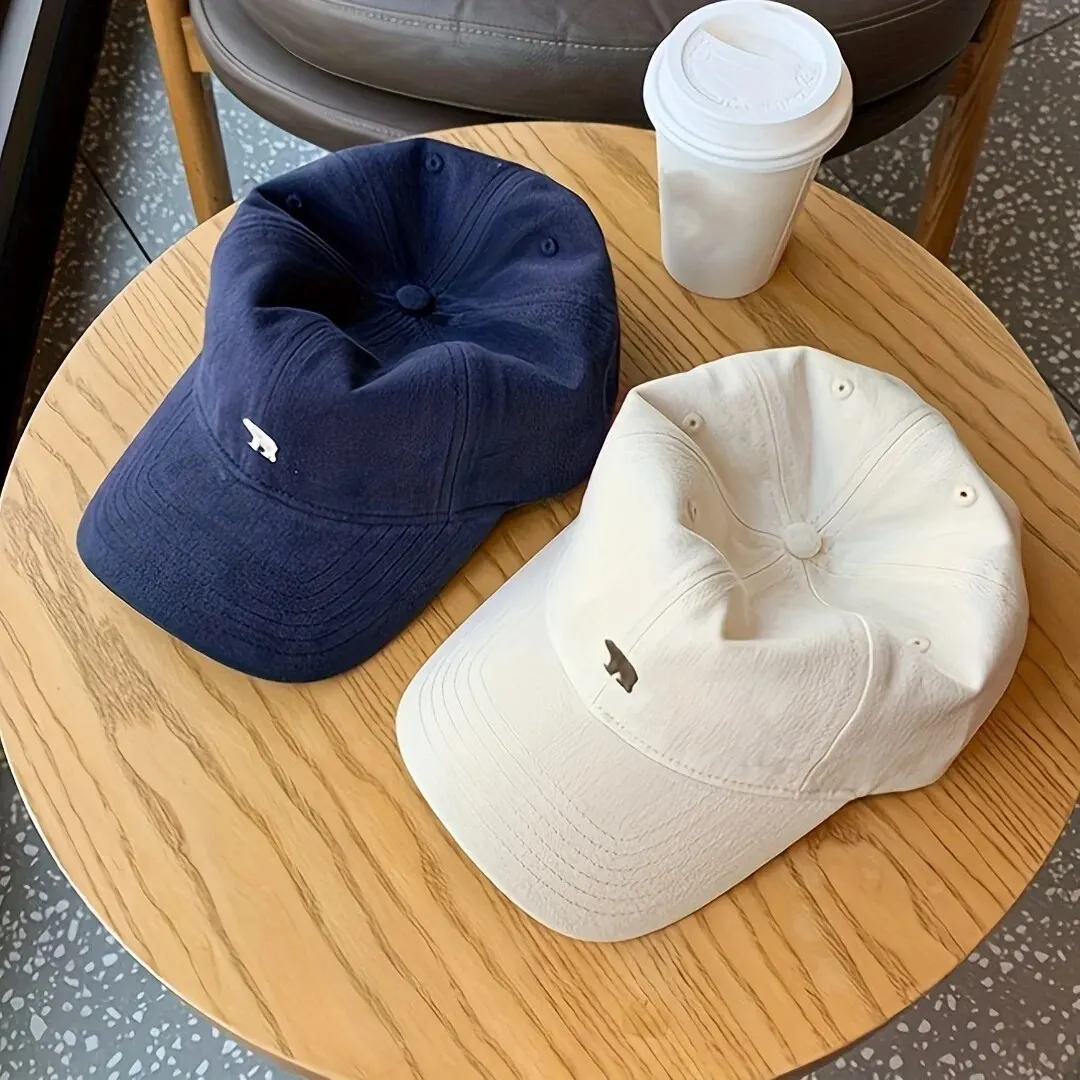 Stilvolle Baseballkappe mit Bärenstickerei, Sonnenschutz – Bild 2