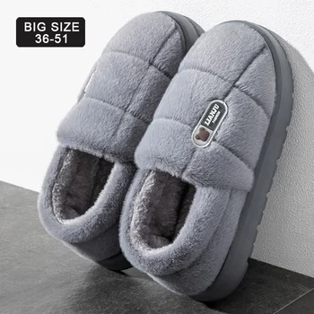 Männer hausschuhe Winter Einfarbig Wrap Heels Plüsch Hausschuhe Nicht-slip Warme Frauen Männer Hause Casual