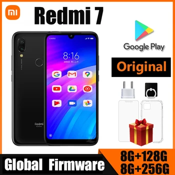 Xiaomi Redmi 7-Handy mit Handyhülle, Dual-SIM-Solt-Handy, Android-Handy mit zwei Kameras, gebrauchtes Telefon