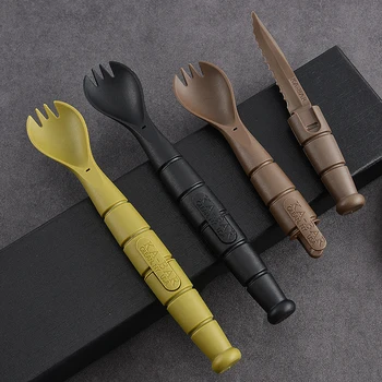 Taktisches Mini-EDC-Geschirr, multifunktionale Werkzeuge, Gabeln, Löffel, Messer, Kombination, für Camping