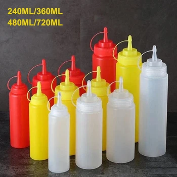 PE-Gewürz-Quetschflaschen für Ketchup, Senf, Mayo, heiße Saucen, Olivenölflaschen, Küchenhelfer