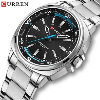 CURREN 8455 Herren Mode Quarzuhr Business Edelstahlarmband Nachtlicht Wasserdicht Luxus Herrenuhr Reloj Hombre