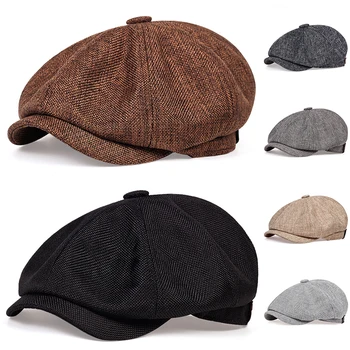 Männer Casual Newsboy Hut Frühling Herbst Retro Baskenmütze Hüte Wilde Casual Hüte Unisex Wilde Achteckige