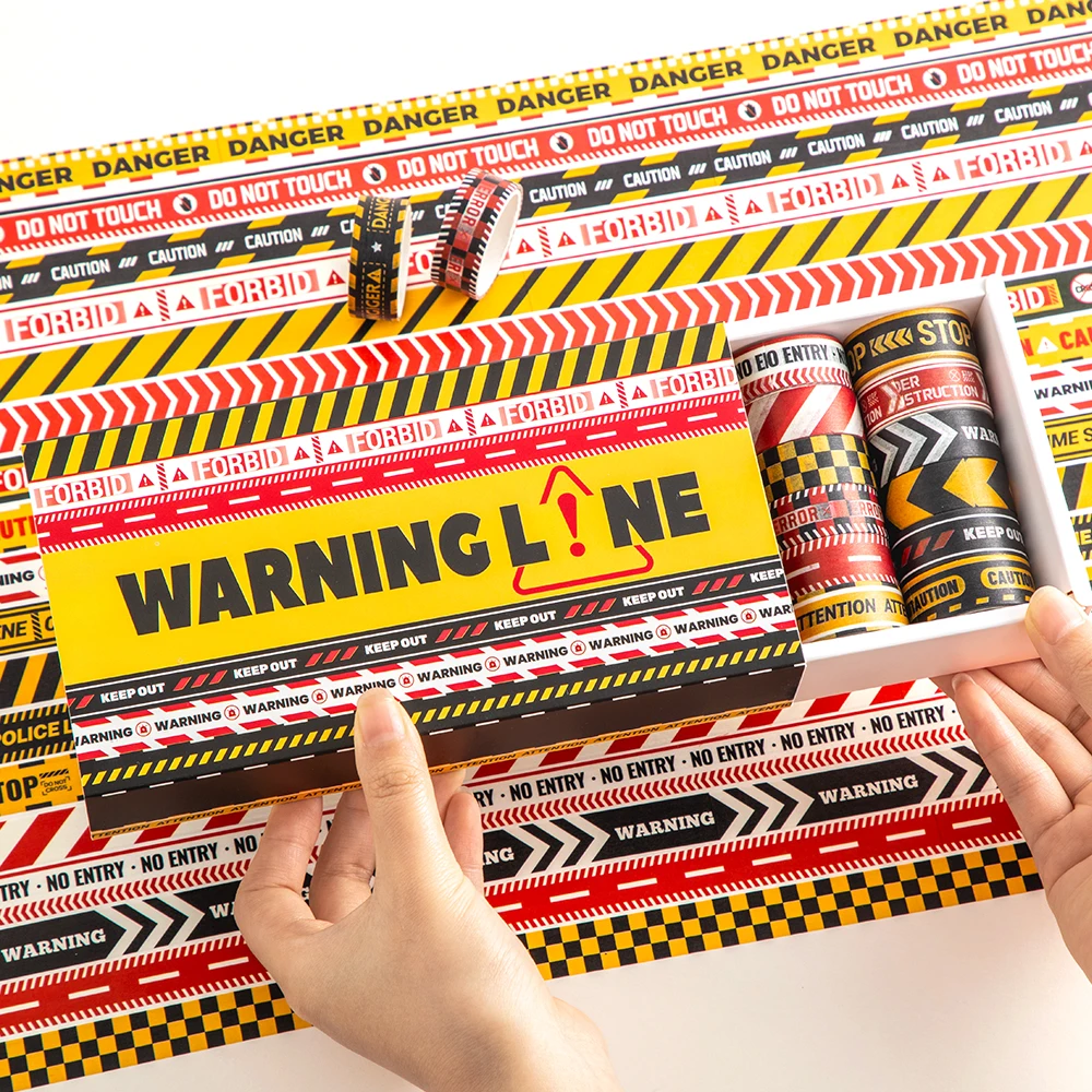 30 Rollen Vorsicht-Washi-Tape-Aufkleber, lebendige Farben – Bild 3