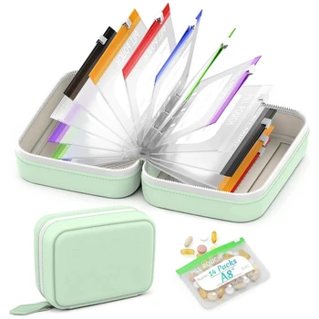 A8 Wasserdichtes Pillenorganizer-Set, Großer Pillenorganizer für Zweimal Täglich und Sieben Tage
