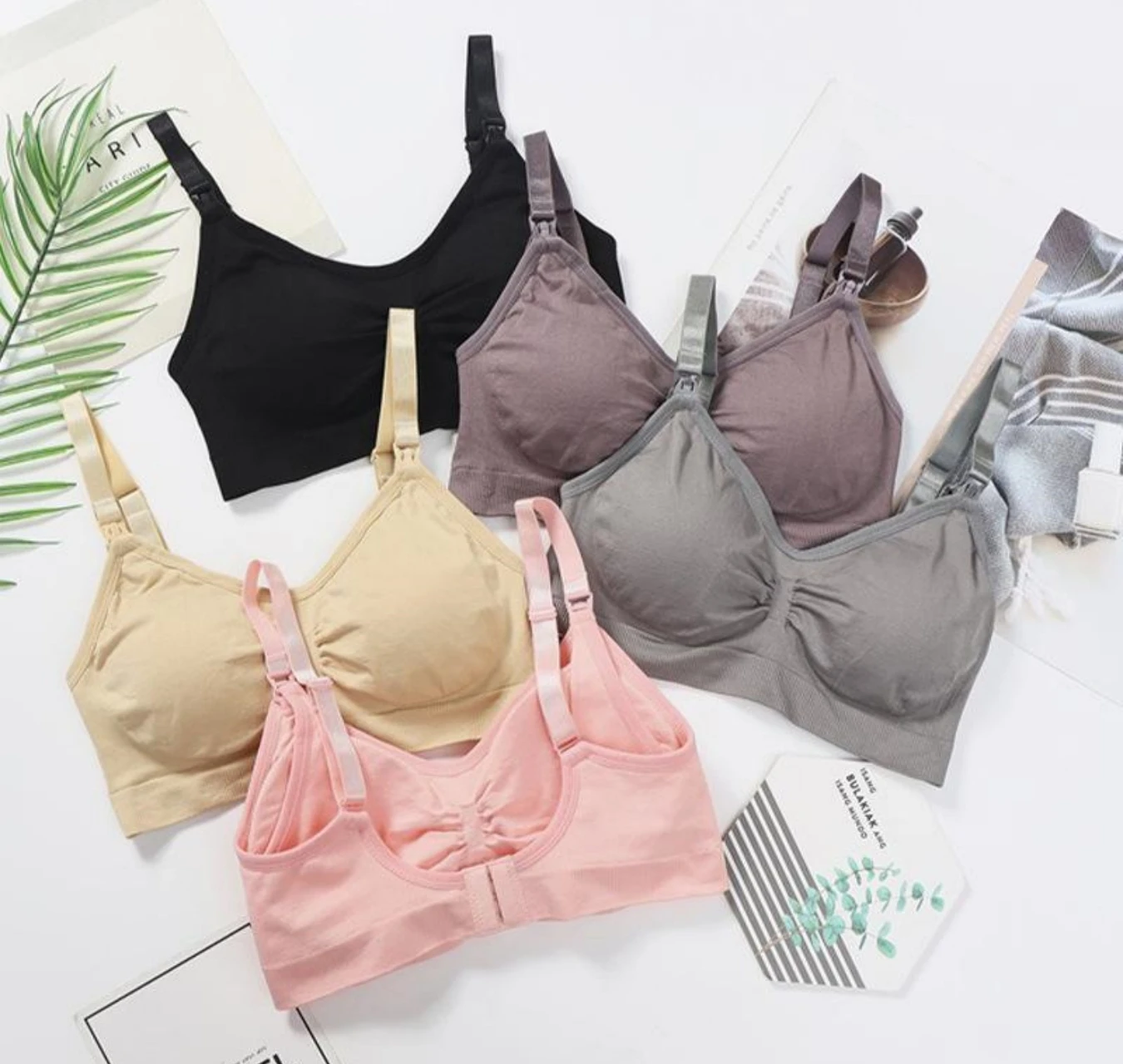 3 teile/satz hochwertige Mutterschafts-Still-BHs Baumwolle – Bild 3