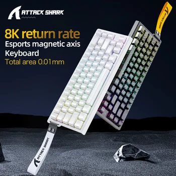 X68HE ATTACK SHARK Magnetische Gaming-Tastatur, mechanisch, kabelgebunden, für Pro Gaming 0,01 mm Rapid Trigg