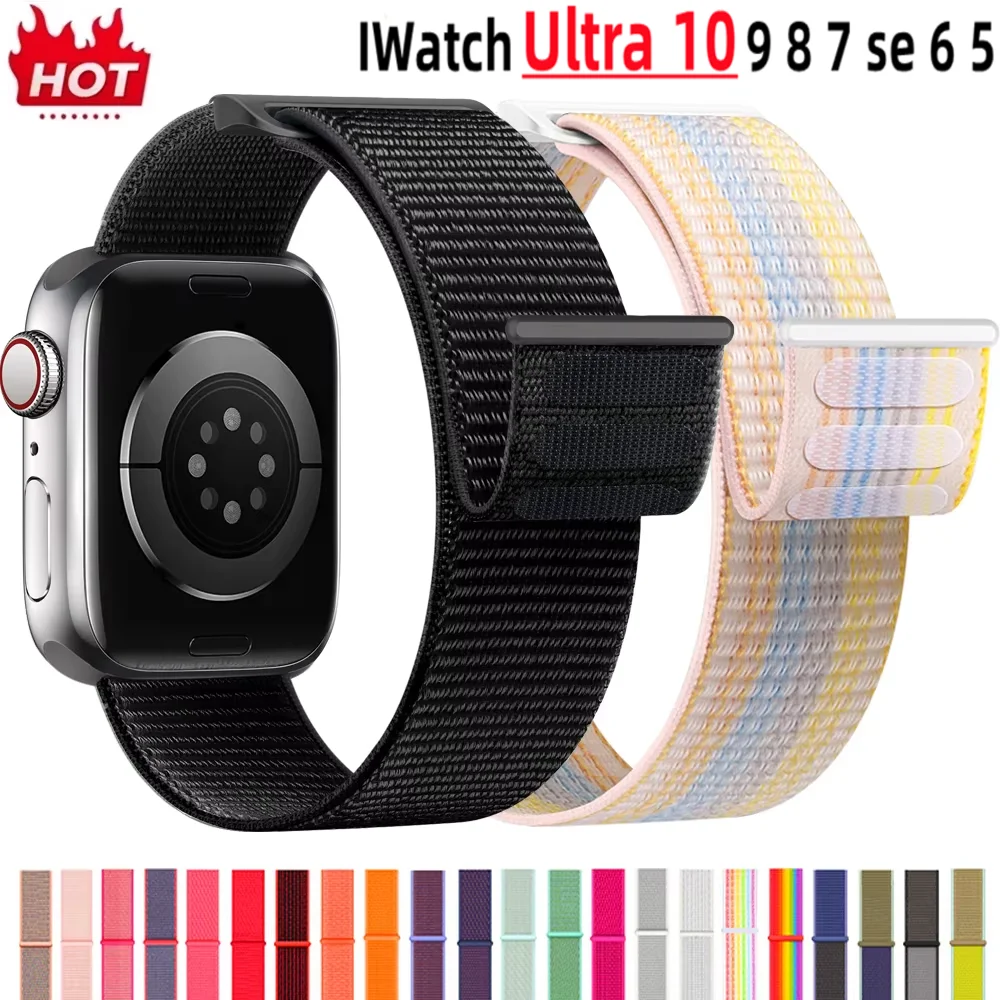 Nylon-Schlaufenarmband für Apple Watch Band 46 mm 40 mm 44 mm