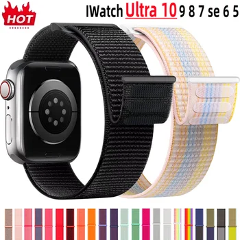 Nylon-Schlaufenarmband für Apple Watch Band 46 mm 40 mm 44 mm 45 mm 42 mm 41 mm 38 mm Smart-Gürtelarmband