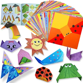 Origami-Set, 30/96 Blatt, Origami-Papier, Bastelführungsbuch, DIY-Kunsthandwerksprojekte, Zubehör