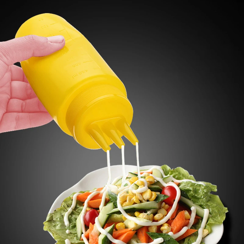 3-Loch-Sauce Squeeze-Gewürzflaschen, Saucenflasche mit – Bild 3