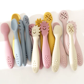 Nette Baby Lernen Löffel Utensilien Set Neugeborenen Fütterung Löffel Set Kleinkind Scoop Entwöhnung (3 Stück)