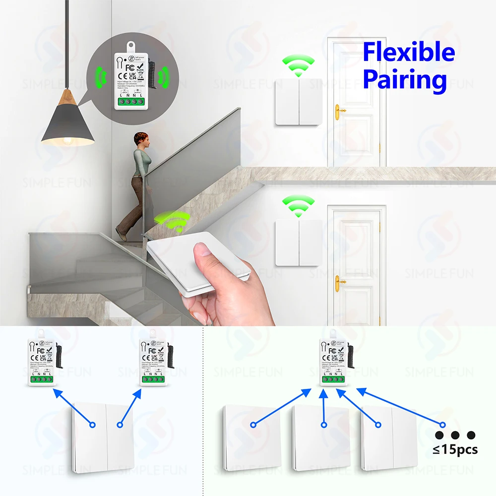 Mini RF Smart Licht Schalter 110V 220V 230V Self Power – Bild 5