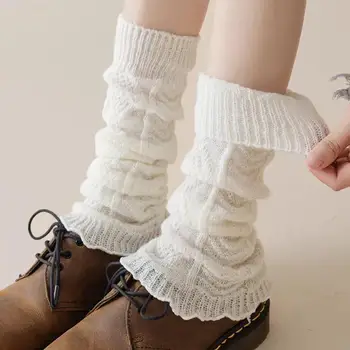 Y2k Boot Manschetten Abdeckung Gestrickte Knie Ärmel für Frauen Winter Warme Fuß Abdeckung Lange Socken