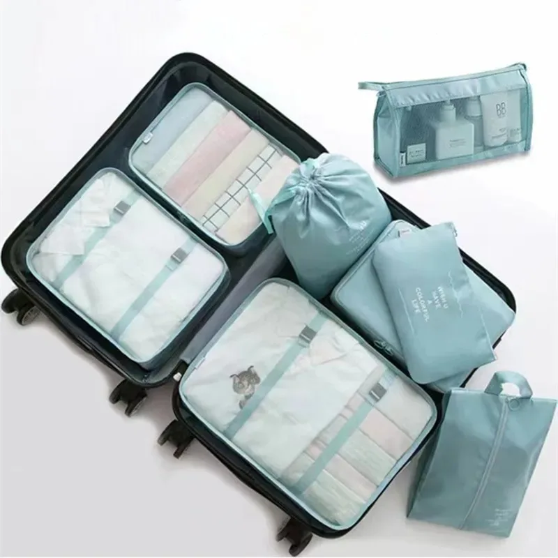 6/8Pcs Set Reisetasche Organizer Kleidung Gepäck Reise – Bild 4