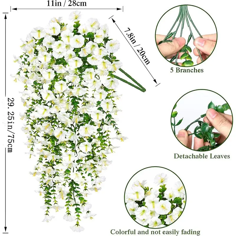 1/2 Stück 75 cm künstliche Blumen, Wandbehang, künstliche – Bild 6