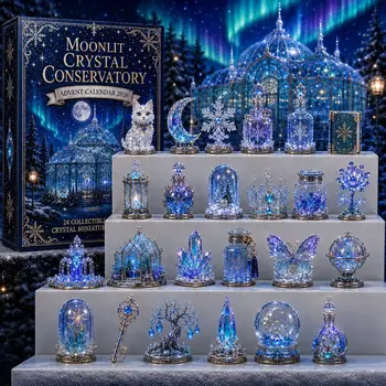 2026 Magischer Adventskalender mit Tiermotiven, Weihnachts-Kristallserie, Überraschungsbox