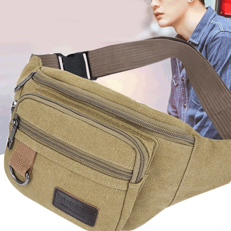 Brusttasche Canvas Hüfttasche Damen Herren Gürteltasche Mode
