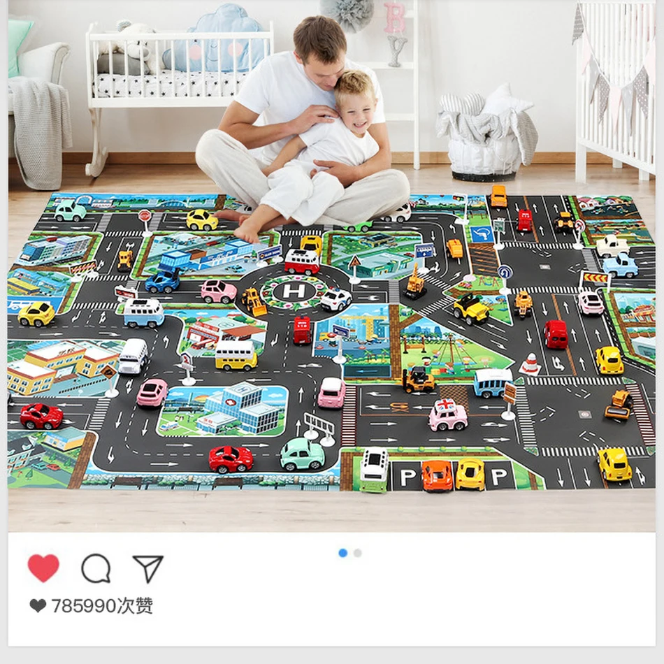 Baby-Spielmatte, Straßenkarte für Kinder, Cartoon-Kunststoff – Bild 5