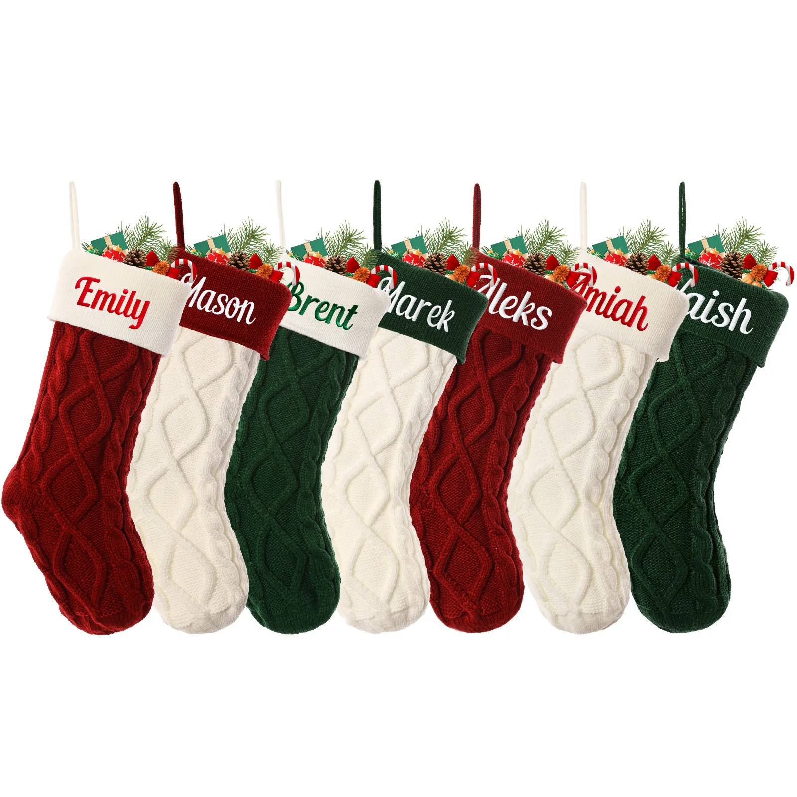 Individuell bestickter Strick-Weihnachtsstrumpf – Bild 6