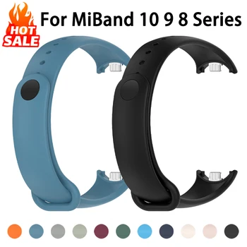 Silikonarmband für Xiaomi Smart Band 10 9 8 Sport Gummiarmband Pulseira Correas Xiaomi Mi Smart Band 10 9 8