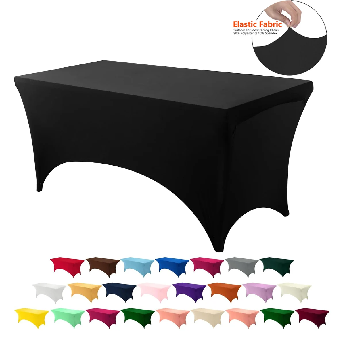 Spandex-Tischdecke, eng anliegend, waschbar und knitterfrei