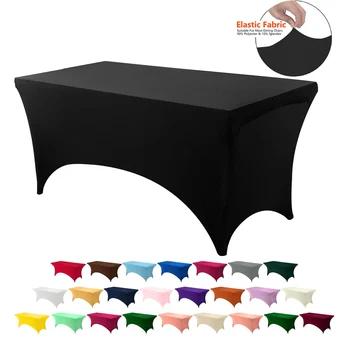 Spandex-Tischdecke, eng anliegend, waschbar und knitterfrei, dehnbar, rechteckig, Terrassentischdecke