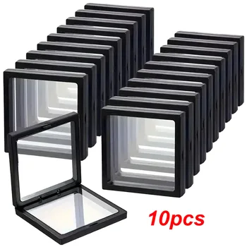 Transparente Schwebe-Displaybox, Kunststoff-Schmuckverpackungsbox, Aufbewahrungsbox für Schmuck (10 Stück)