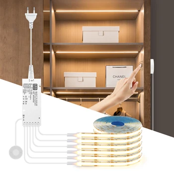 Dimmbare LED Schrank Licht COB Streifen Küche Regal Speisekammer Vitrine Schlafzimmer Schrank
