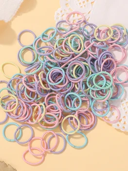 2 cm Haargummis Gum Bunte Nylon Gummiband Seil Puppe Haar Zubehör Schwarz Elastische Haarbänder (100 Stück)