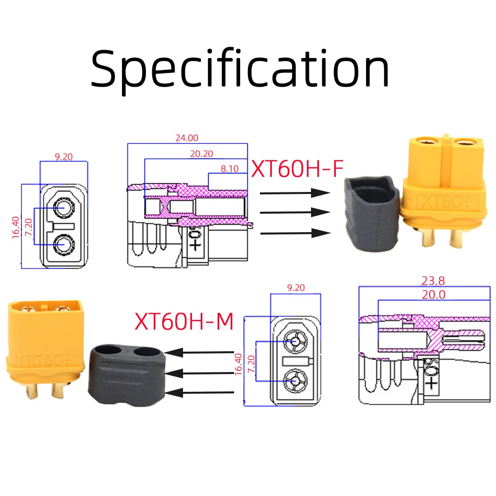 Amass XT60 Weibliche Bullet Connectors Stecker Für RC Lipo – Bild 4