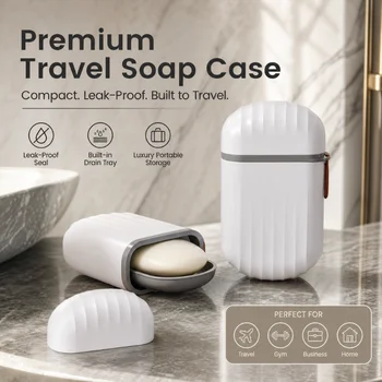 Tragbare Seifenschalen, versiegelte Aufbewahrungsbox, wasserdicht, für Reisen, Zuhause, Badezimmer, Seifenbox