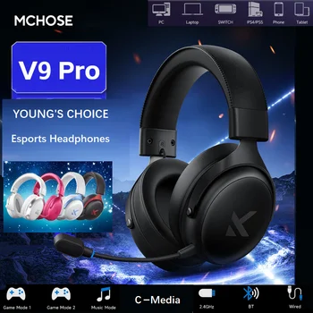 MCHOSE V9 PRO Music Esports Gaming-Kopfhörer, 3-Modus, kabelloses Mikrofon mit Rauschunterdrückung