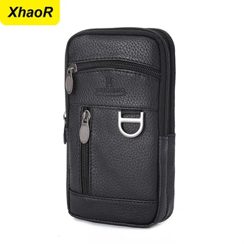 Männer Taille Tasche Handy Tasche Outdoor PU Leder Tragbare Gürtel Sport Wasserdichte Kleine Hängende Tasche