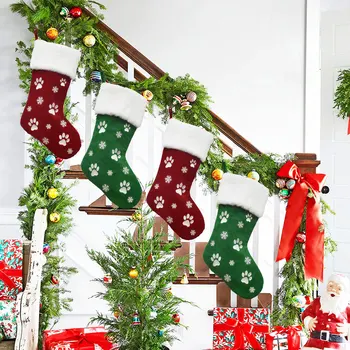 Plüsch Weihnachtsstrümpfe Geschenk Süßigkeitentüte Filzstrümpfe Hängedekoration für Baum Kamin Wand