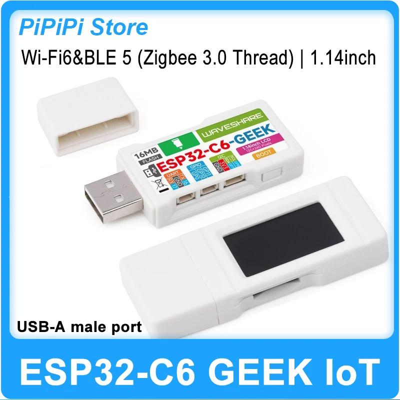 ESP32-C6 GEEK Board mit 1,14-Zoll-LCD, USB-A, TF-Kartenslot