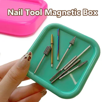 Tragbare magnetische Nail Art Organizer Tablett Katzenaugen Design Aufbewahrungsbehälter für Nagel