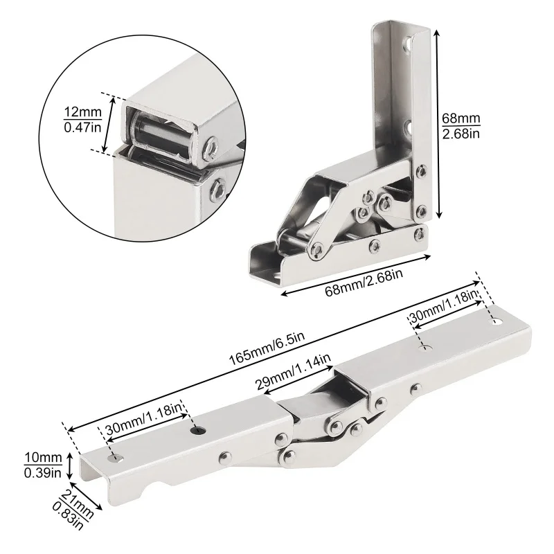 2PCS/Set 90 Degree Folding Door/Shelf Hinge Hidden Bracket – Bild 2