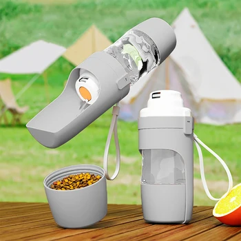 Tragbare Wasserflasche für Hunde und Katzen mit Aufbewahrung, Futter- und Wasserbehälter für Welpen