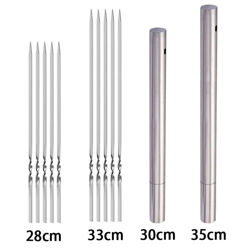 10/15Pcs Edelstahl Grill Spieß Wiederverwendbare BBQ Spieße – Bild 6
