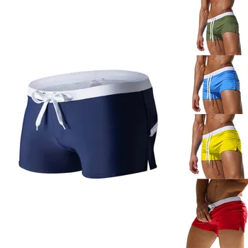 Herren-Badeanzug, 10-farbig, Gesäßtasche, Design, schnell trocknend, Strand, Herren-Boxershorts