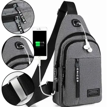 Männer Tasche Einfarbig männer Brust Tasche Outdoor Casual Modische Kleine Satchel Leinwand Handtasche Zipper
