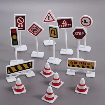 Verkehrs Spielzeug Verkehrszeichen Mini Verkehrszeichen Modell Spielzeug Straße Block Puzzle (15 Stück)