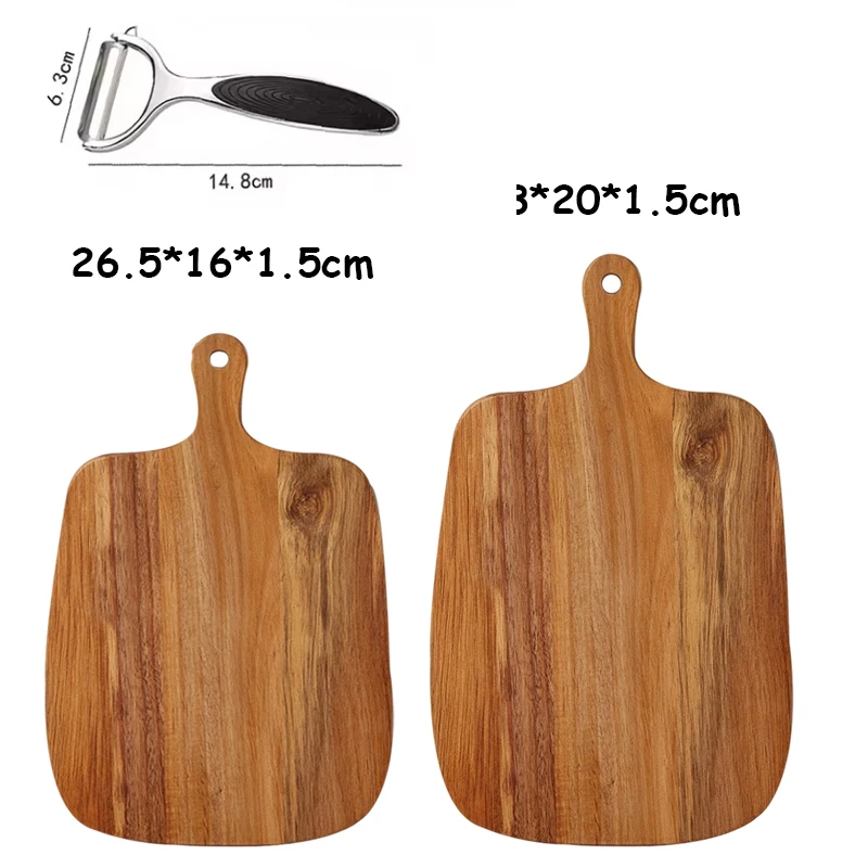 Küchen-Holzschneidebrett mit Griff Lebensmittelsicheres – Bild 6