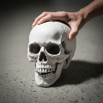 Plastik-Schädelkopf Realistischer Totenkopf für Halloween-Party Haus Garten Rasen Deko Spukhaus