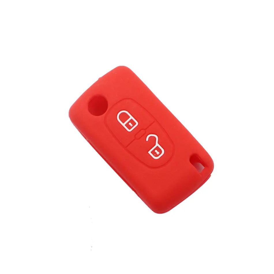 2 knöpfe silikon auto schlüssel fall abdeckung flip remote – Bild 6