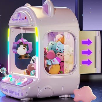 DIY Automatische Puppe Maschine Kinder Münze Betrieben Spielen Spiel Mini Klaue Fangen Spielzeug Kran