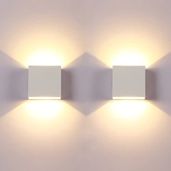 LED-Wandleuchten 6W Moderne Innenwandlampe, Weiße Auf- und Abwärts-Wandleuchten für Wohnzimmer, Flur