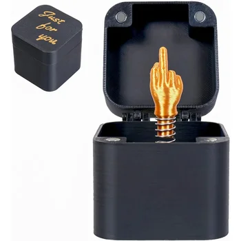 Lustiger Mittelfinger in Box - Schreibtischdekoration, Gag-Geschenk für Halloween, Weihnachten und Geburtstag